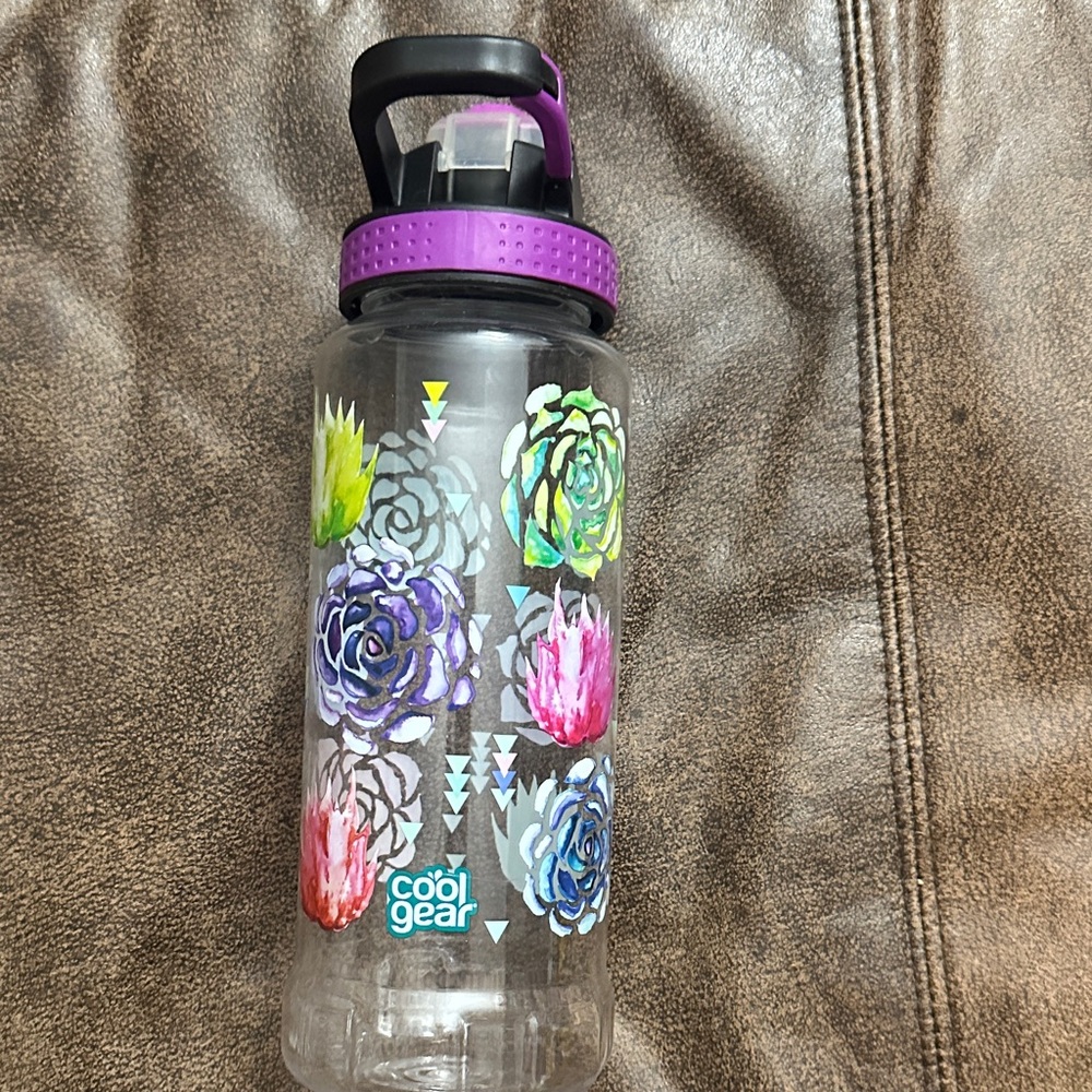 Cool Gear Floral Water Bottle - Purple and Multicolor
